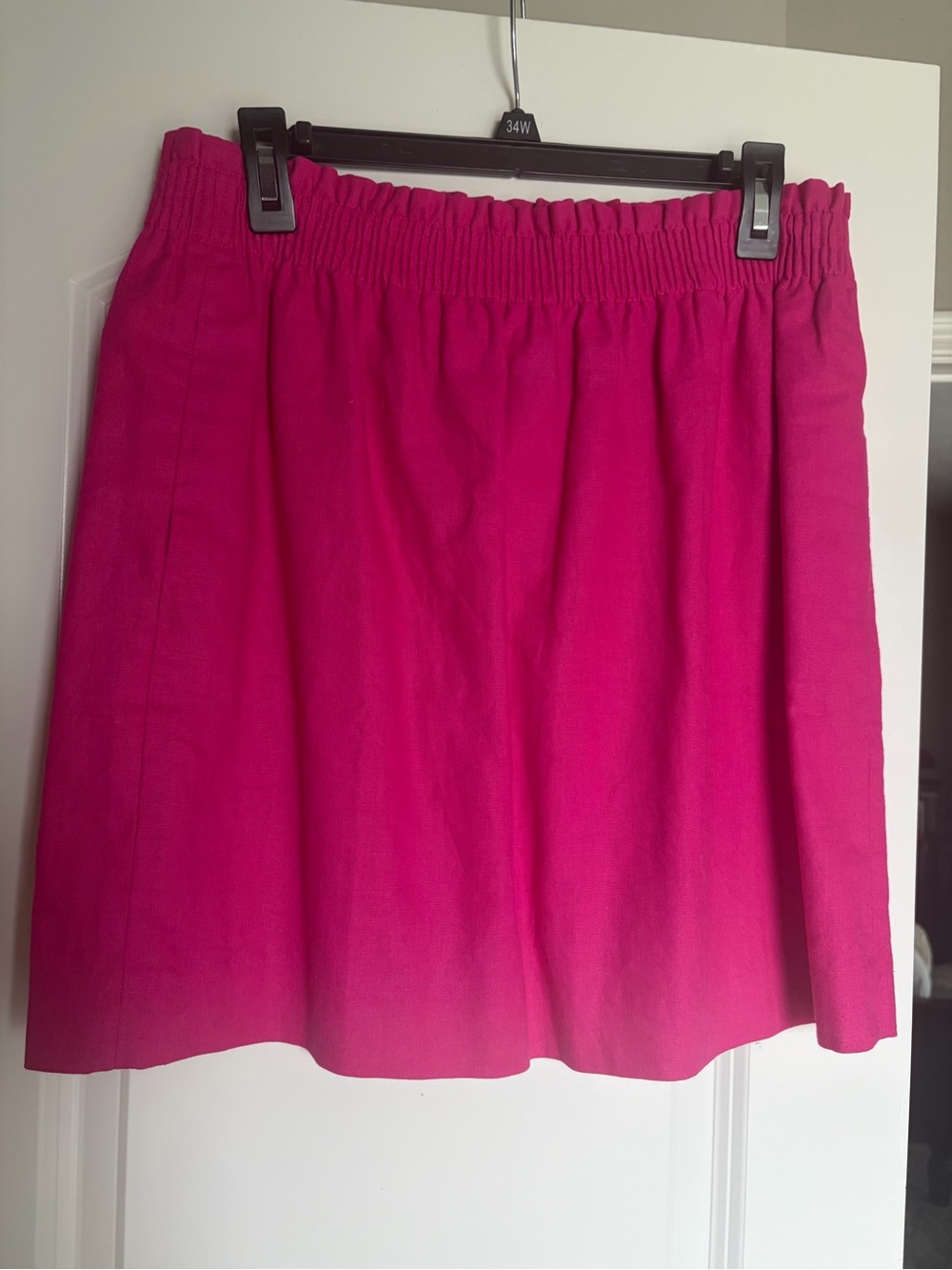J. Crew Bright Pink A-Line Elastic-Waist Skirt